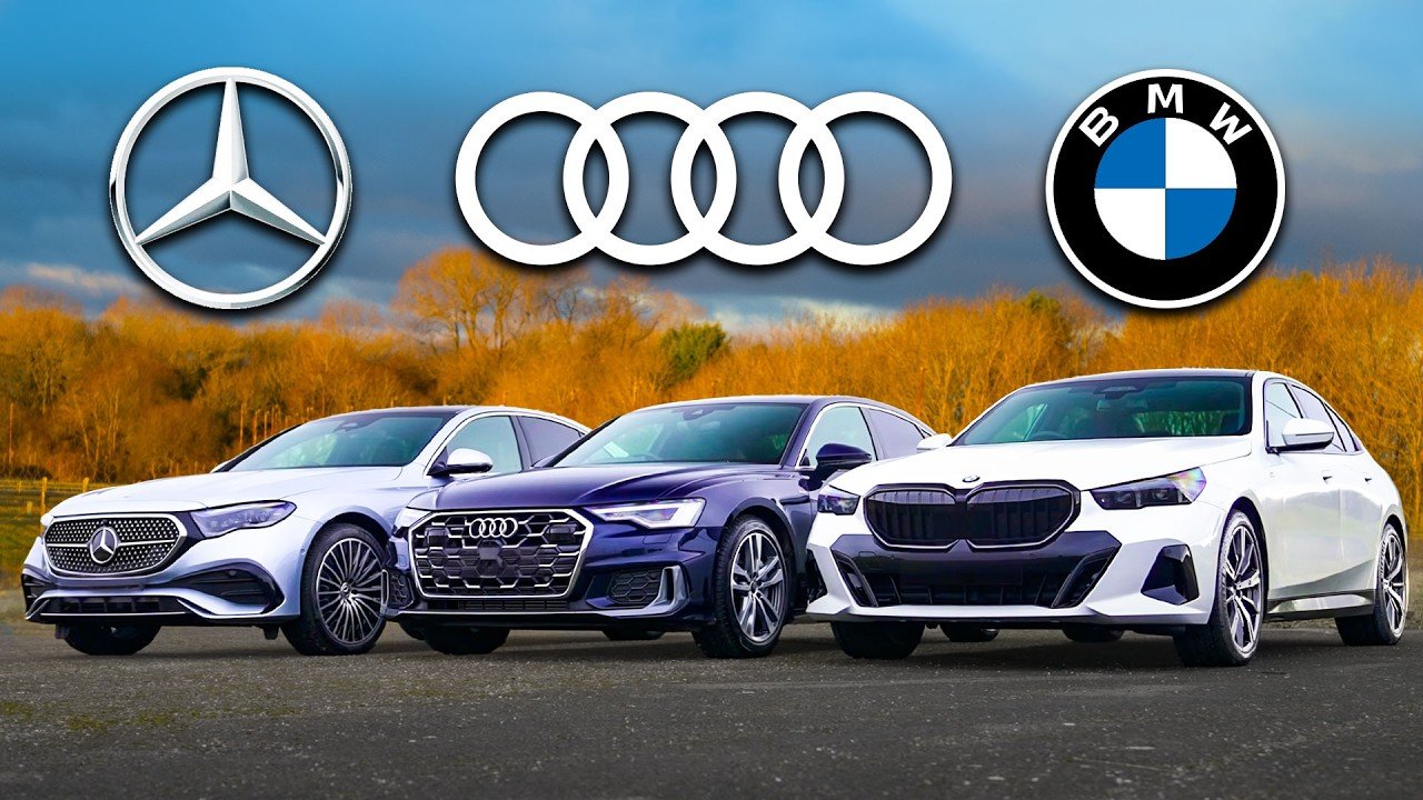 Luxury showdown featuring Mercedes, BMW, and Audi vehicles